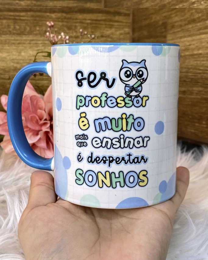 Caneca Dia dos Professores - Alça Azul